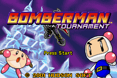 Bomberman Tournament title screen for GameBoy Advance